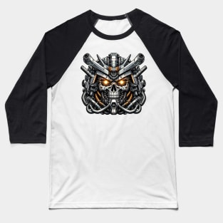 Biomech Skull S01 D39 Baseball T-Shirt